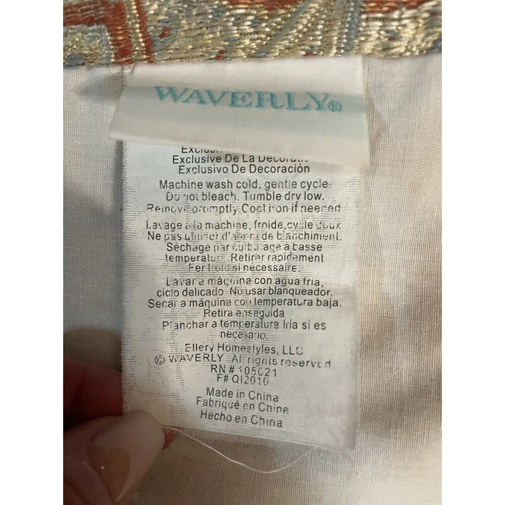 Waverly Lined Paisley Floral Rod Pocket Valance 50 x 18